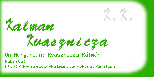 kalman kvasznicza business card
